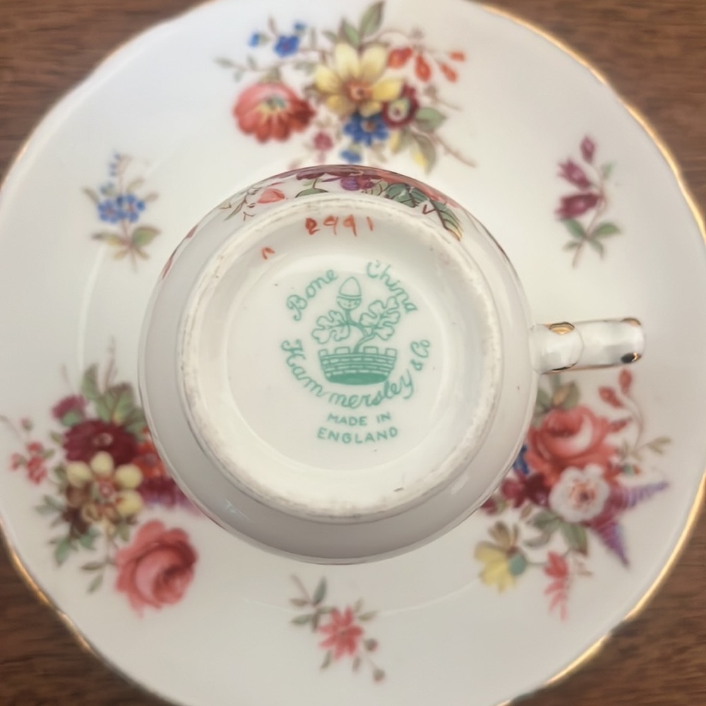 Hammersley bone china set of two Demitasse tea cup Cup and Saucer - Picture 4 of 8